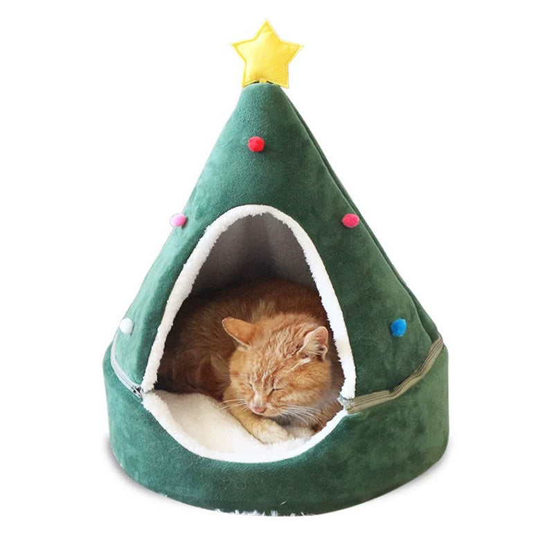 Christmas Tree Pet Bed Winter Warm Pet Nest Cat House Dog pet supplies - 𝓢𝓱𝓸𝓹𝓵𝓮𝓬𝔂