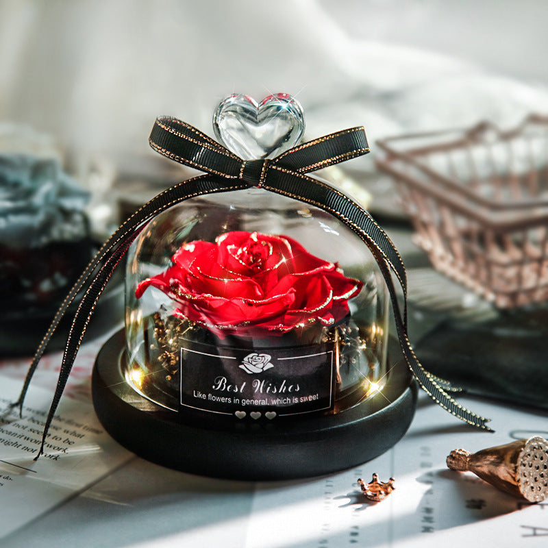 Valentine's Day Christmas Dried Flowers For Home Decor Wedding Gifts Dried Flowers Eternal Real Rose Home Decor With LED In Glass - 𝓢𝓱𝓸𝓹𝓵𝓮𝓬𝔂