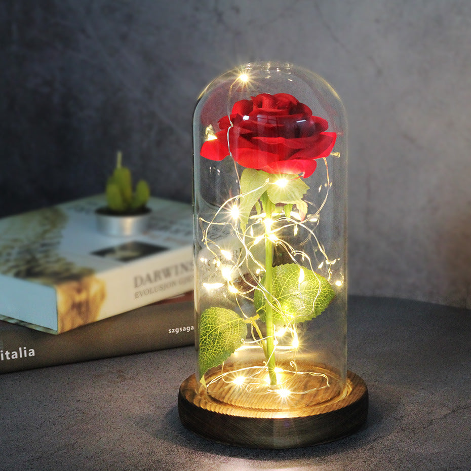 Enchanted Forever Rose Flower in Glass LED Light Christmas Decoration - 𝓢𝓱𝓸𝓹𝓵𝓮𝓬𝔂