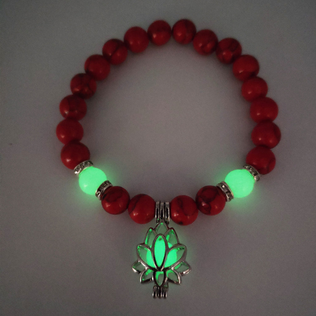 Energy Luminous Lotus Natural Stone Bracelet Yoga Healing Luminous Glow In The Dark Charm Beads Bracelet For Men Women Prayer Buddhism - 𝓢𝓱𝓸𝓹𝓵𝓮𝓬𝔂