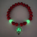 Energy Luminous Lotus Natural Stone Bracelet Yoga Healing Luminous Glow In The Dark Charm Beads Bracelet For Men Women Prayer Buddhism - 𝓢𝓱𝓸𝓹𝓵𝓮𝓬𝔂