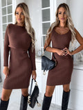 2pcs Suit Women's Solid Stripe Long-sleeved Top And Tight Suspender Skirt Fashion Autumn Winter Slim Clothing - 𝓢𝓱𝓸𝓹𝓵𝓮𝓬𝔂