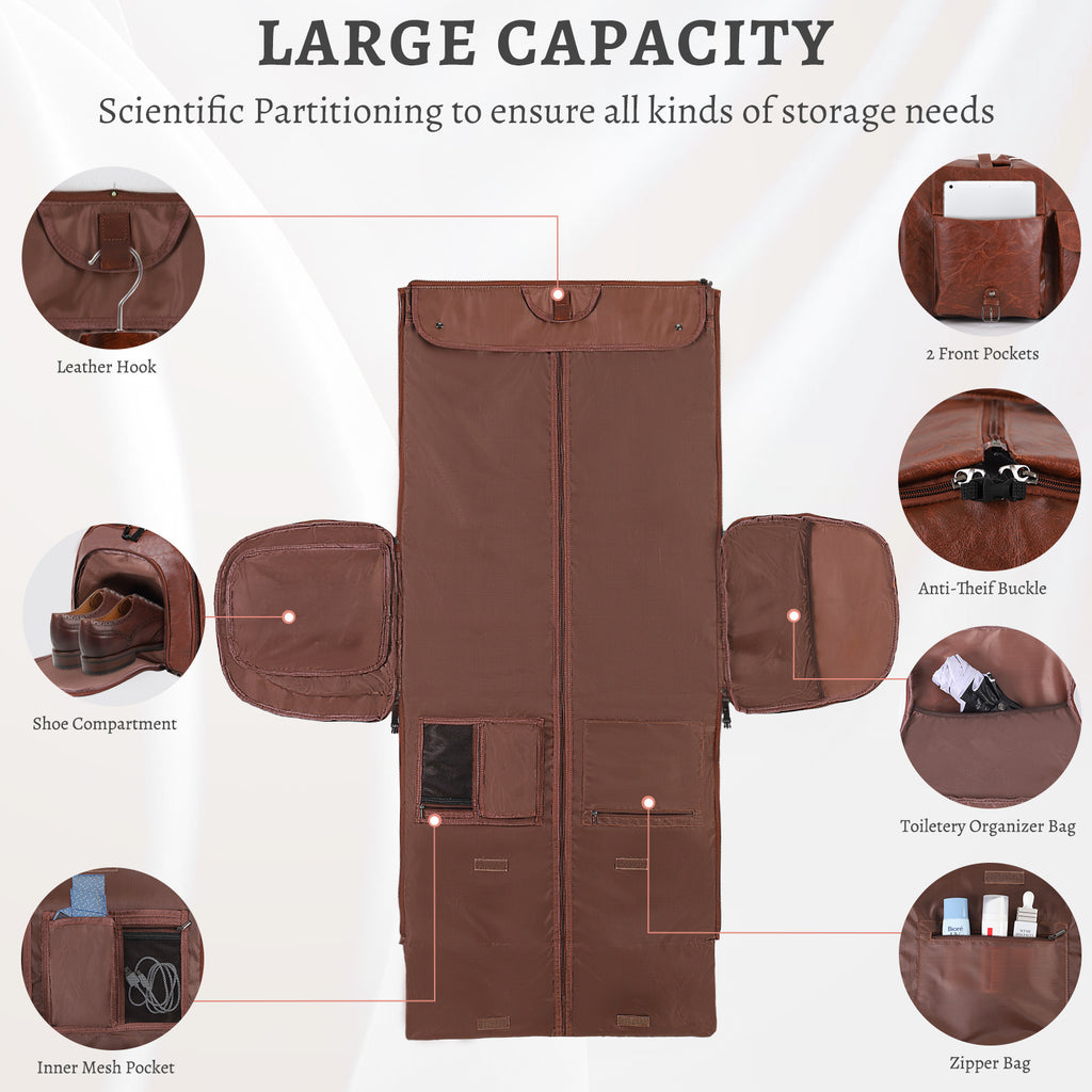 Large Capacity Men's Leather Suit Storage Bag - 𝓢𝓱𝓸𝓹𝓵𝓮𝓬𝔂