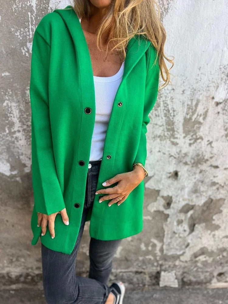 Casual Hooded Single-Breasted Cardigan Fashion Loose Solid Color Jacket Spring And Autumn Women's Clothing - 𝓢𝓱𝓸𝓹𝓵𝓮𝓬𝔂