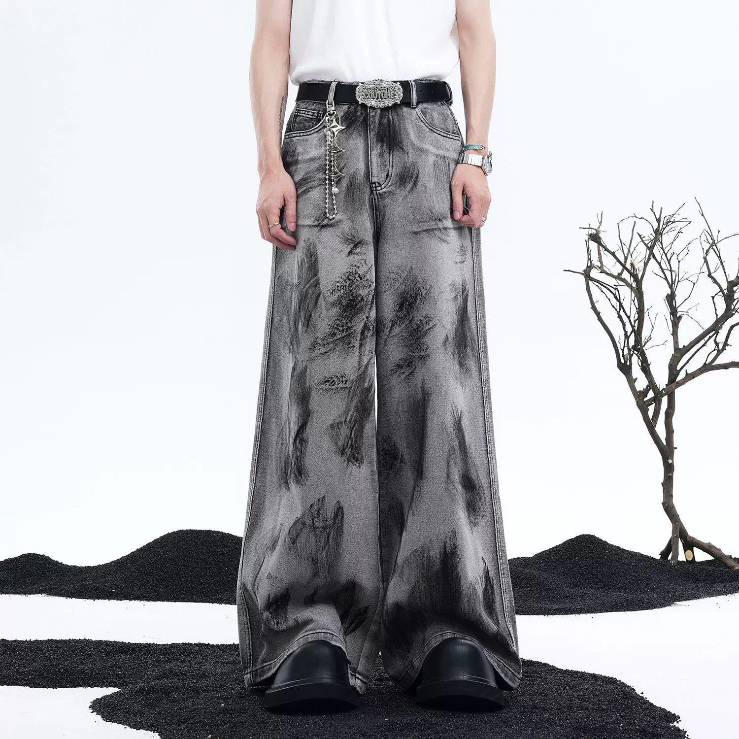 American Street Graffiti Padded Shoulder Sleeveless Denim Coat - 𝓢𝓱𝓸𝓹𝓵𝓮𝓬𝔂