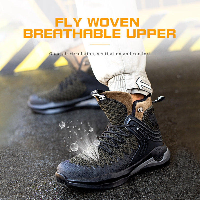 High-top Safety Shoes Construction Protective Footwear Men Steel Toe Shoes Breathable Hiking Boots Puncture Proof Work Boots - 𝓢𝓱𝓸𝓹𝓵𝓮𝓬𝔂