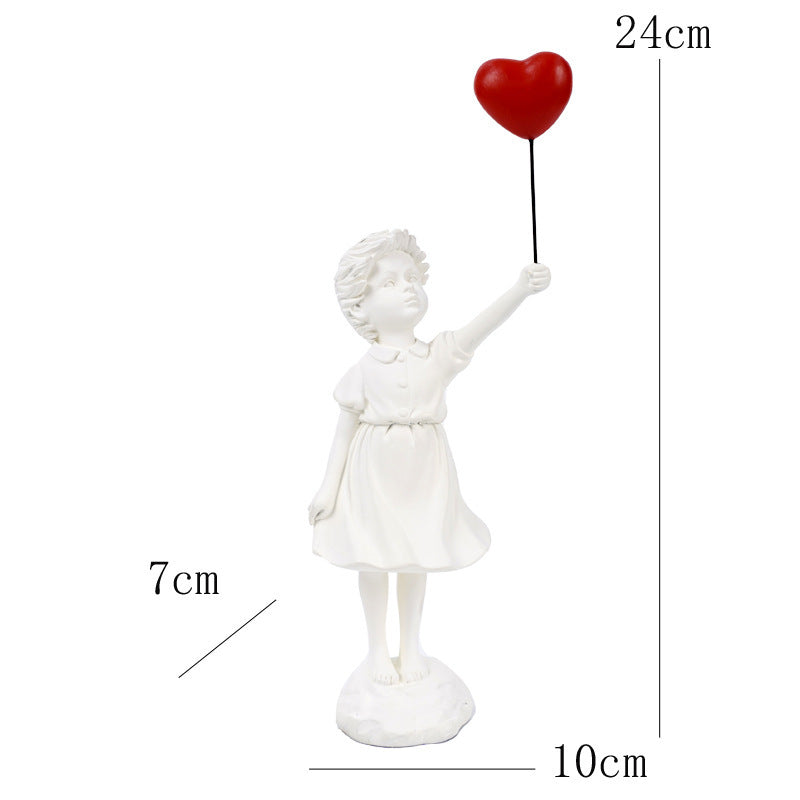 Little Girl With Balloon Art Sculpture Living Room Decorations Decoration Resin - 𝓢𝓱𝓸𝓹𝓵𝓮𝓬𝔂