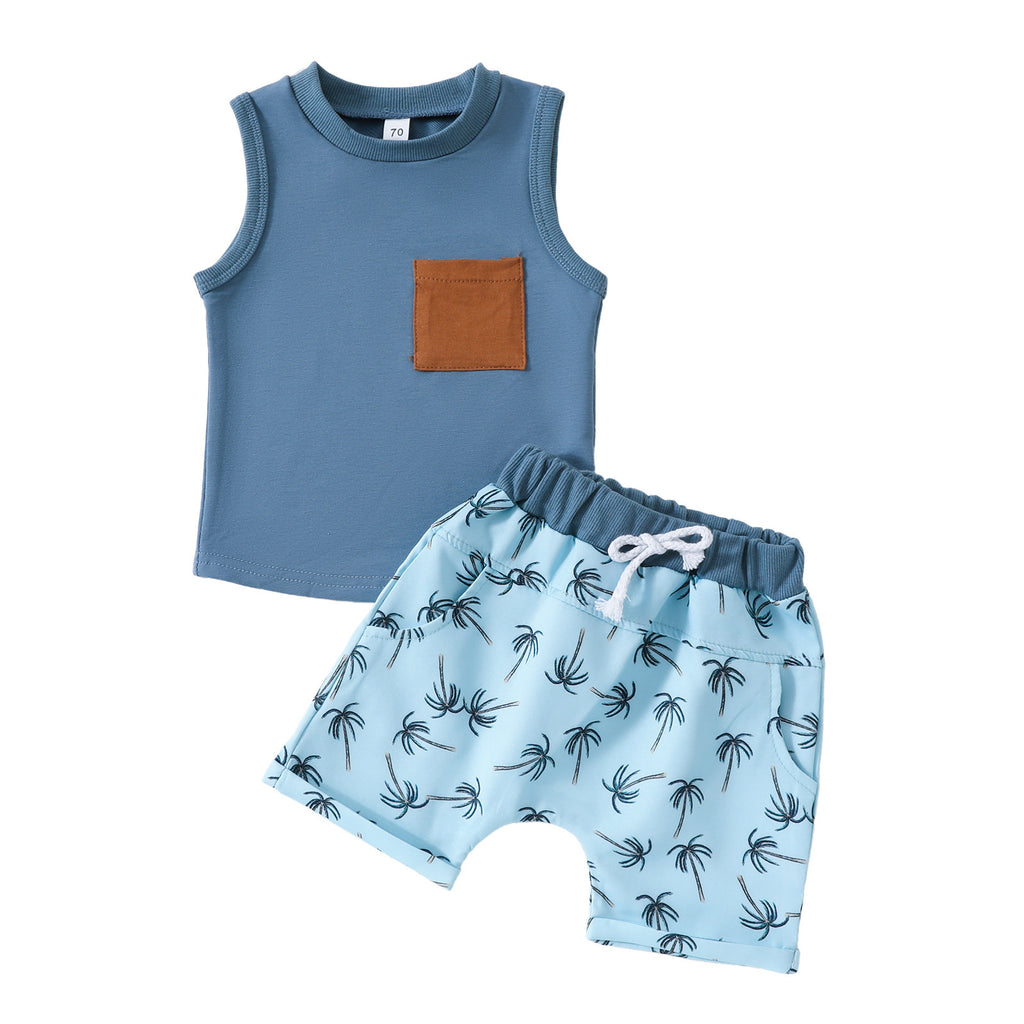 Baby Clothing Sleeveless Vest Shorts 2 Piece Set - 𝓢𝓱𝓸𝓹𝓵𝓮𝓬𝔂