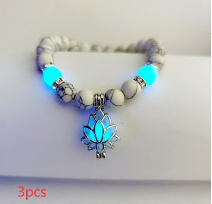 Energy Luminous Lotus Natural Stone Bracelet Yoga Healing Luminous Glow In The Dark Charm Beads Bracelet For Men Women Prayer Buddhism - 𝓢𝓱𝓸𝓹𝓵𝓮𝓬𝔂
