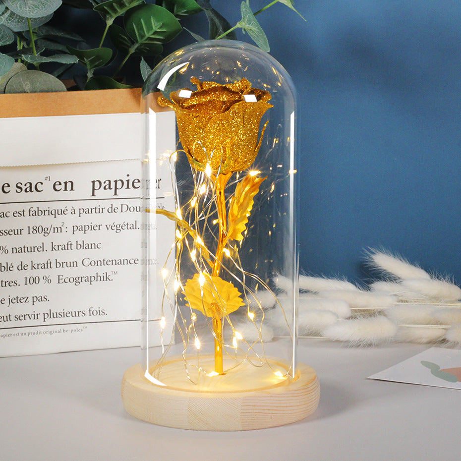 Valentines Day Gift  For Girlfriend Eternal Rose Flowers LED Light In Glass Cover Day Wedding Decoration Favors Mother Day Female Gift  Gift - 𝓢𝓱𝓸𝓹𝓵𝓮𝓬𝔂