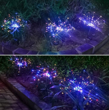 New Ground Plug Solar Fireworks Light LED Light String Copper Wire Outdoor Garden Decoration Star Lights Christmas Lights - 𝓢𝓱𝓸𝓹𝓵𝓮𝓬𝔂