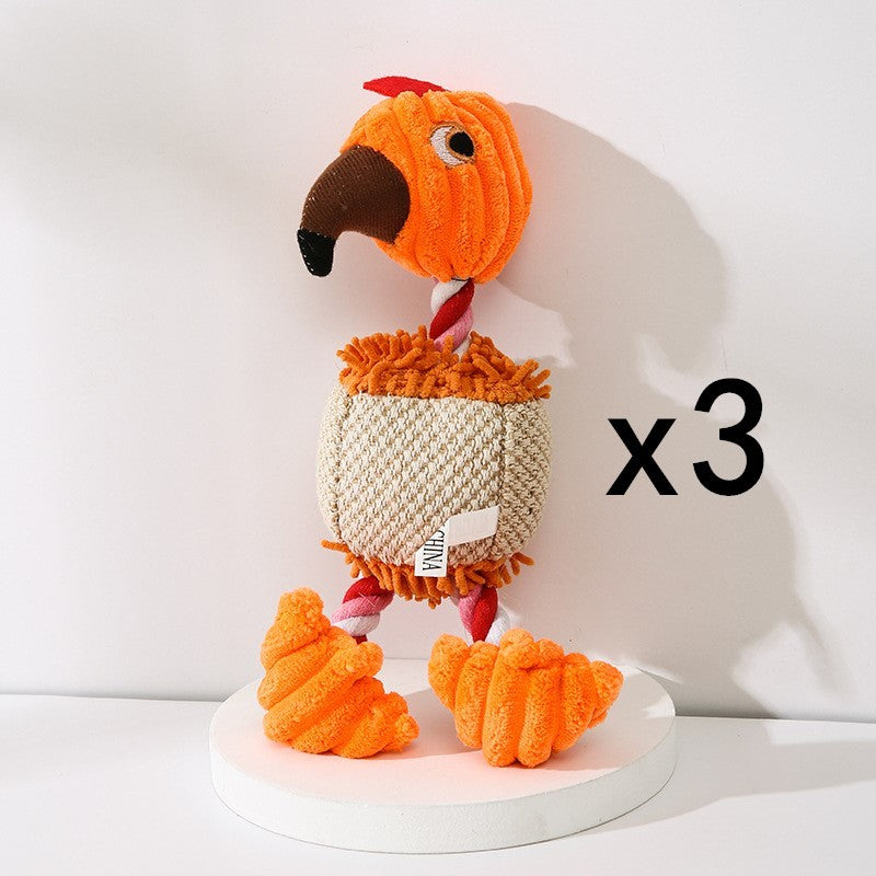 Pet Toy Donkey Shape Corduroy Chew Toy For Dogs Puppy Squeaker Squeaky Plush Bone Molar Dog Toy Pet Training Dog - 𝓢𝓱𝓸𝓹𝓵𝓮𝓬𝔂