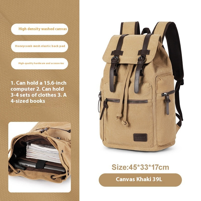 Retro Men's Canvas Backpack Small - 𝓢𝓱𝓸𝓹𝓵𝓮𝓬𝔂