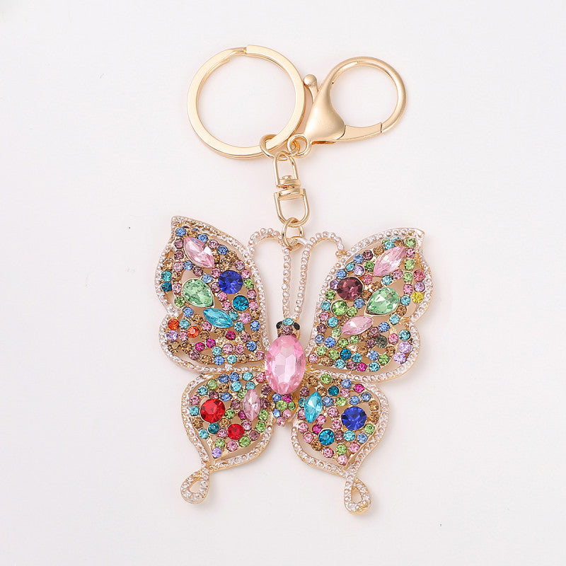 Metal Rhinestone Butterfly Keychain Small Pendant - 𝓢𝓱𝓸𝓹𝓵𝓮𝓬𝔂