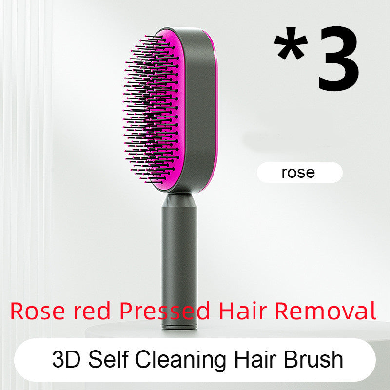 Self Cleaning Hair Brush For Women One-key Cleaning Hair Loss Airbag Massage Scalp Comb Anti-Static Hairbrush - 𝓢𝓱𝓸𝓹𝓵𝓮𝓬𝔂