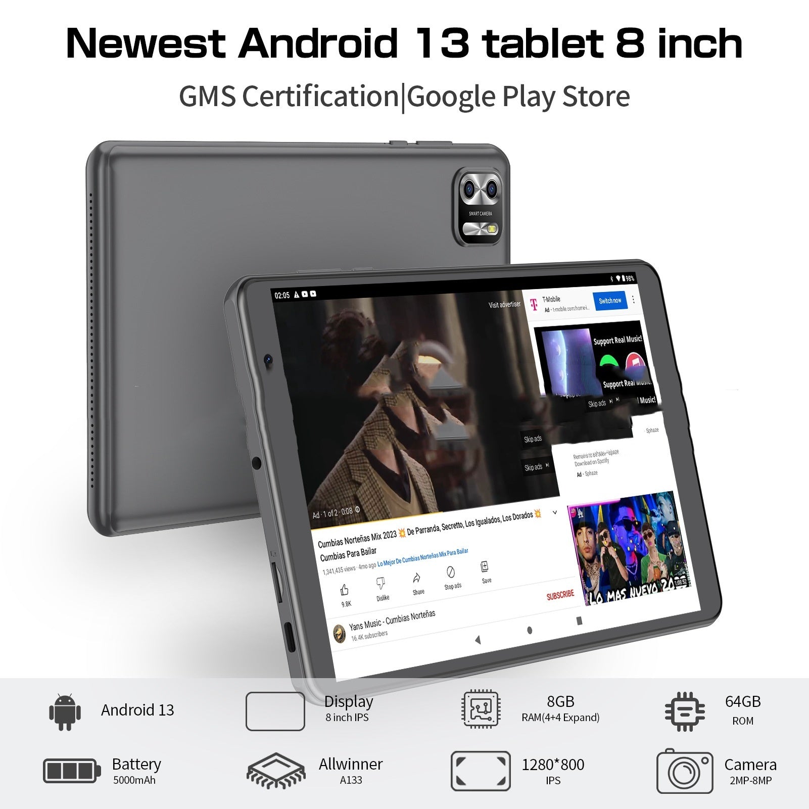 8-inch Eight-core Tablet PC Android 13 System 64g Large Capacity - 𝓢𝓱𝓸𝓹𝓵𝓮𝓬𝔂
