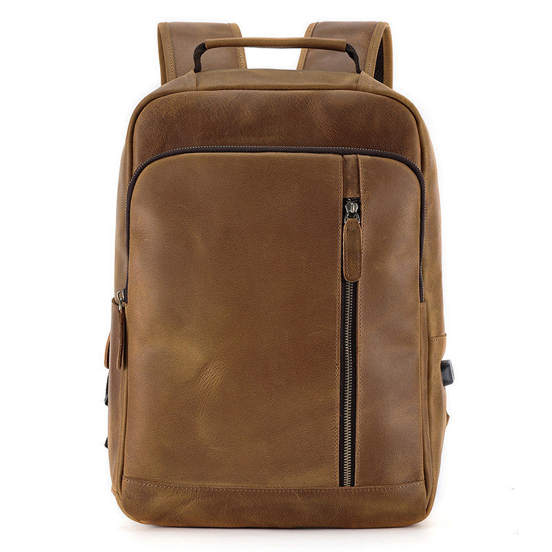 Backpack Men's Crazy Horse Leather Large Capacity - 𝓢𝓱𝓸𝓹𝓵𝓮𝓬𝔂