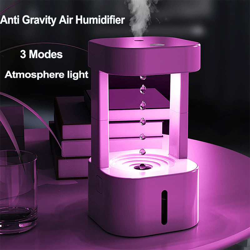 Creative Anti-gravity Water Drop Humidifier Air Conditioning Mist Spray Household Quiet Bedroom Office With 580ML Water Tank - 𝓢𝓱𝓸𝓹𝓵𝓮𝓬𝔂