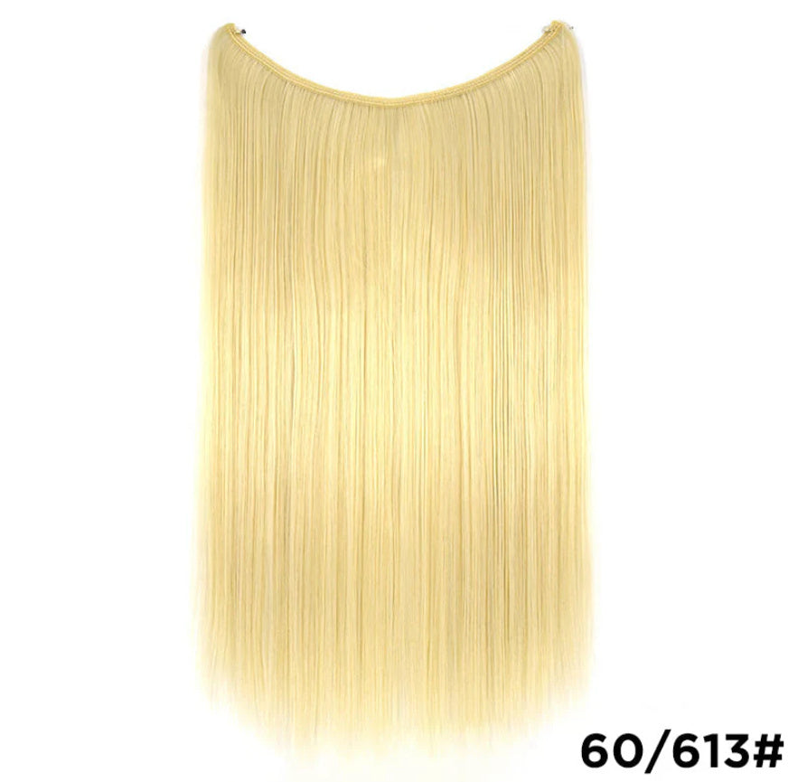 22 inches Invisible Wire No Clips in Hair Extensions Secret Fish Line Hairpieces Silky Straight Synthetic - 𝓢𝓱𝓸𝓹𝓵𝓮𝓬𝔂