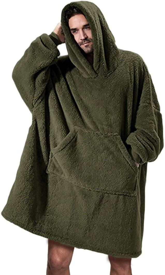Hoodie Sweatshirt With Big Pocket Tops Sweater Comfortable Loose Double-Sided Fleece Thicker Wearable Blanket - 𝓢𝓱𝓸𝓹𝓵𝓮𝓬𝔂