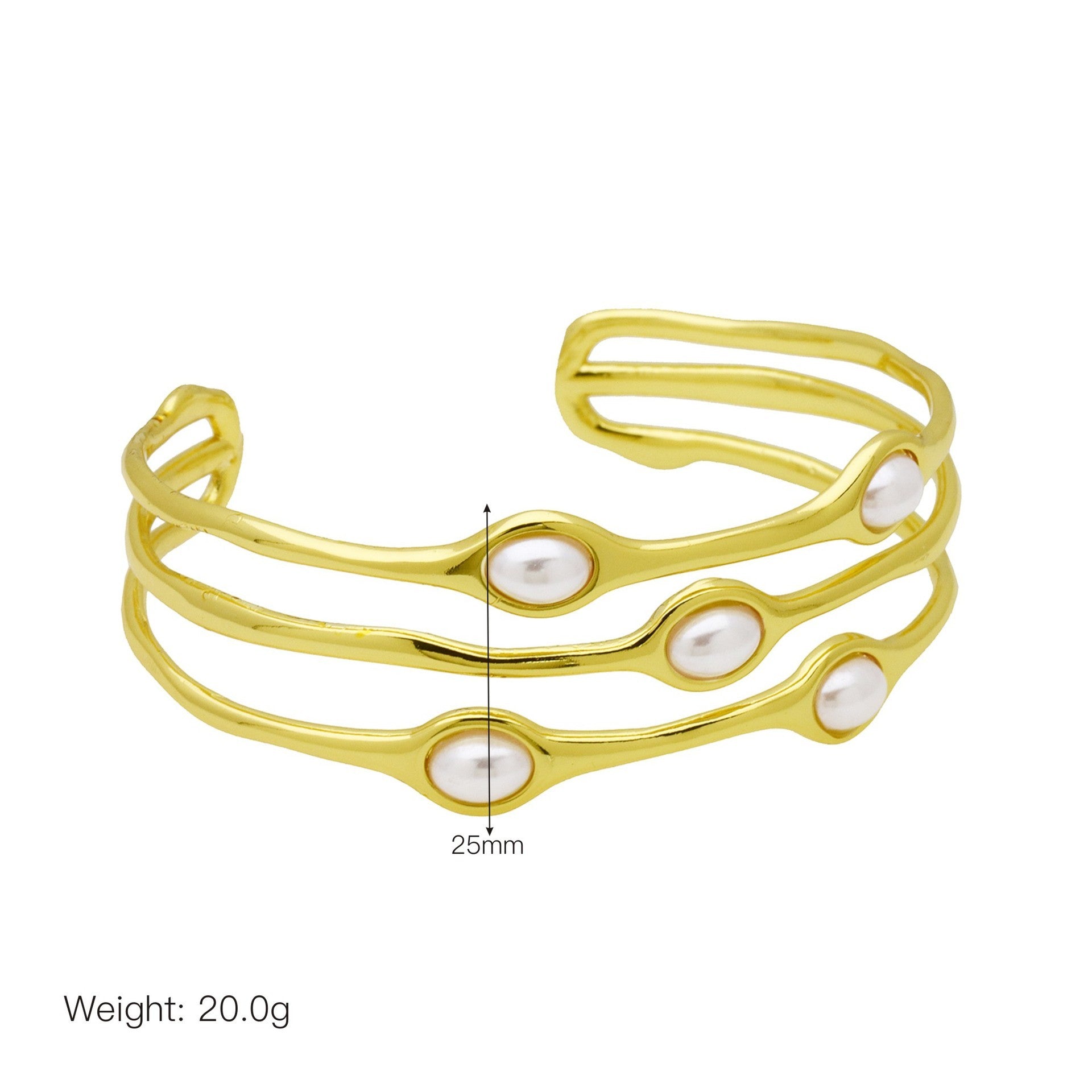 Stone Peach Heart Copper Plating 18K Gold Hollow Bracelet - 𝓢𝓱𝓸𝓹𝓵𝓮𝓬𝔂