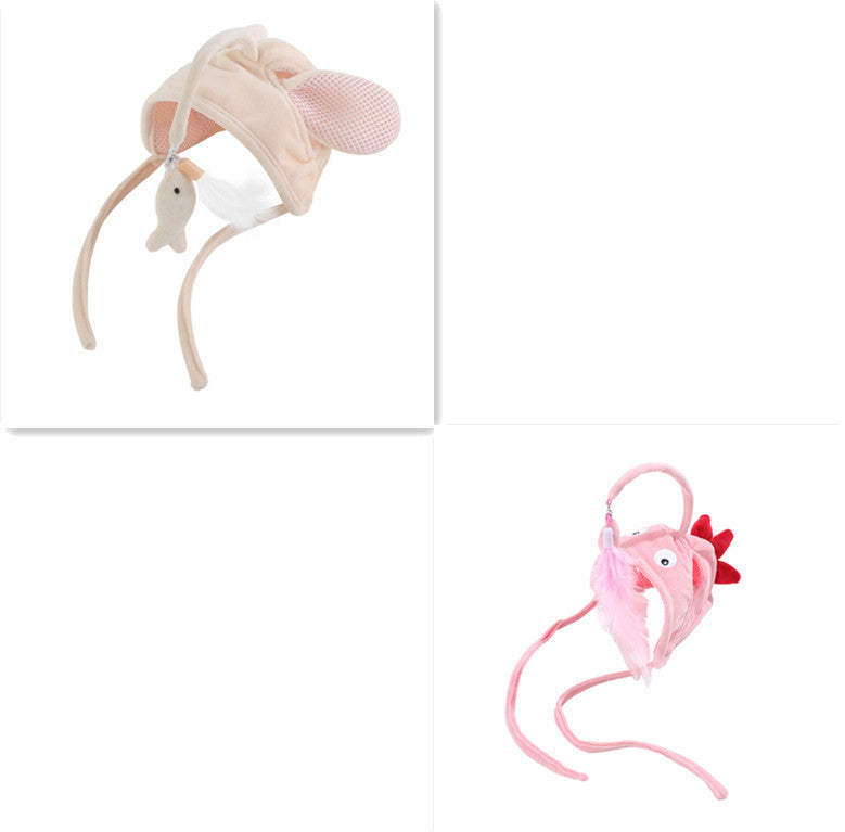 New Head Wearing Feather Funny Cat Stick Funny Cat Toy Stick Gray Big Eye Pet Toys Pet Products - 𝓢𝓱𝓸𝓹𝓵𝓮𝓬𝔂