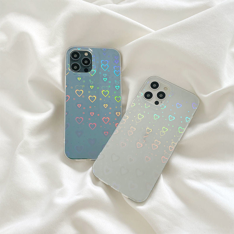 Laser Colorful Love For Double-sided Coated Silicone Phone Case - 𝓢𝓱𝓸𝓹𝓵𝓮𝓬𝔂