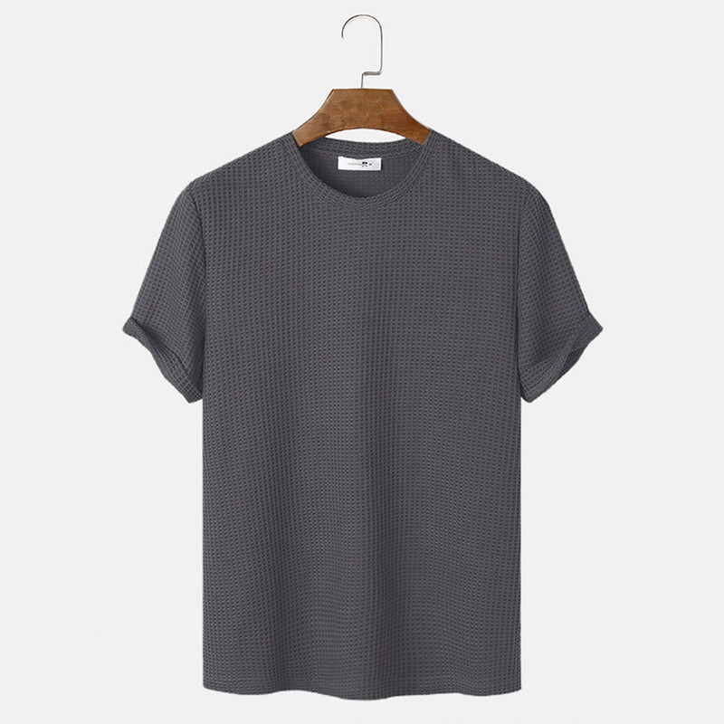 Men Summer Solid Color Round Neck Basic T-Shirts - 𝓢𝓱𝓸𝓹𝓵𝓮𝓬𝔂