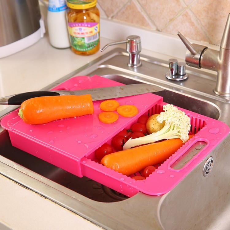 Multifunction Kitchen Chopping Blocks Sinks Drain Basket Cutting Board Vegetable Meat Tools Kitchen Accessories Chopping Board - 𝓢𝓱𝓸𝓹𝓵𝓮𝓬𝔂