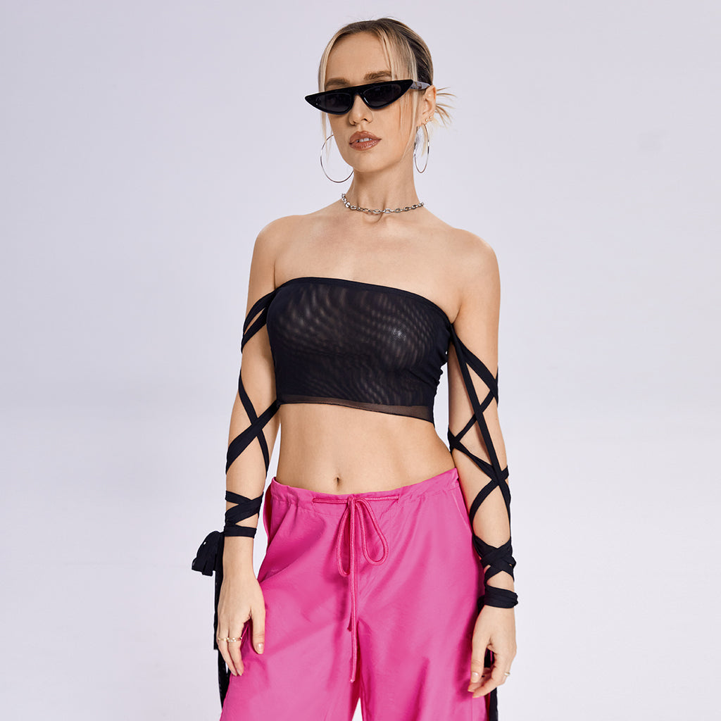 2023 New Style Womens Elastic Cross Arm Solid Color Straps Tank Top Casual Summer Ladies Slim Top - 𝓢𝓱𝓸𝓹𝓵𝓮𝓬𝔂