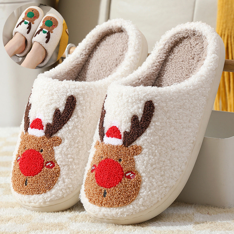 Christmas Shoes Winter Home Slippers Elk Soft Cozy Bedroom Slipper Slip On House Shoes - 𝓢𝓱𝓸𝓹𝓵𝓮𝓬𝔂
