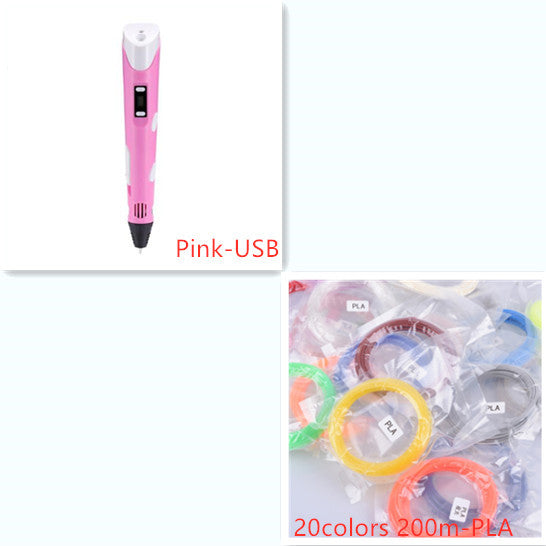3D print pen 3D pen two generation graffiti 3D stereoscopic paintbrush children puzzle painting toys - 𝓢𝓱𝓸𝓹𝓵𝓮𝓬𝔂