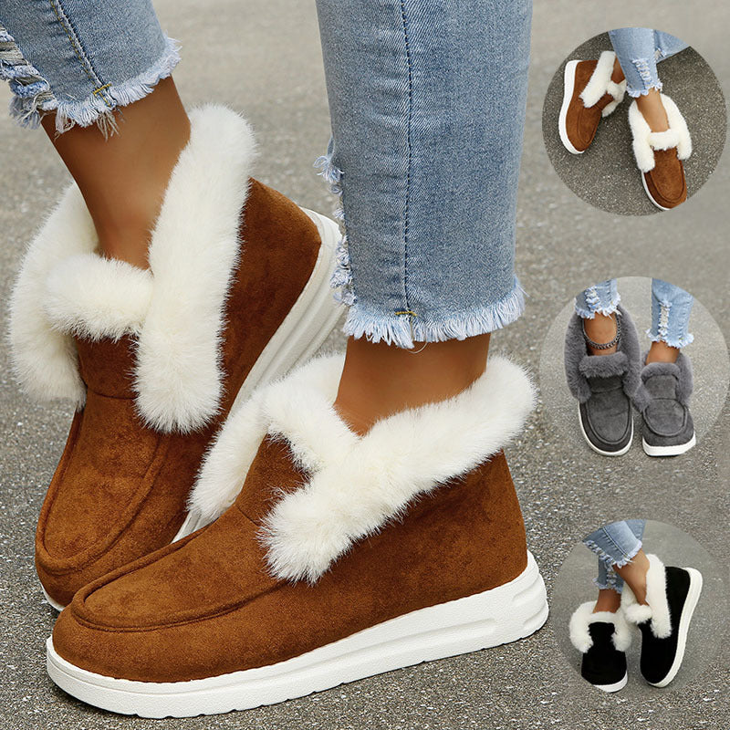 Snow Boots Warm Winter Shoes Plush Fur Ankle Boots Women - 𝓢𝓱𝓸𝓹𝓵𝓮𝓬𝔂