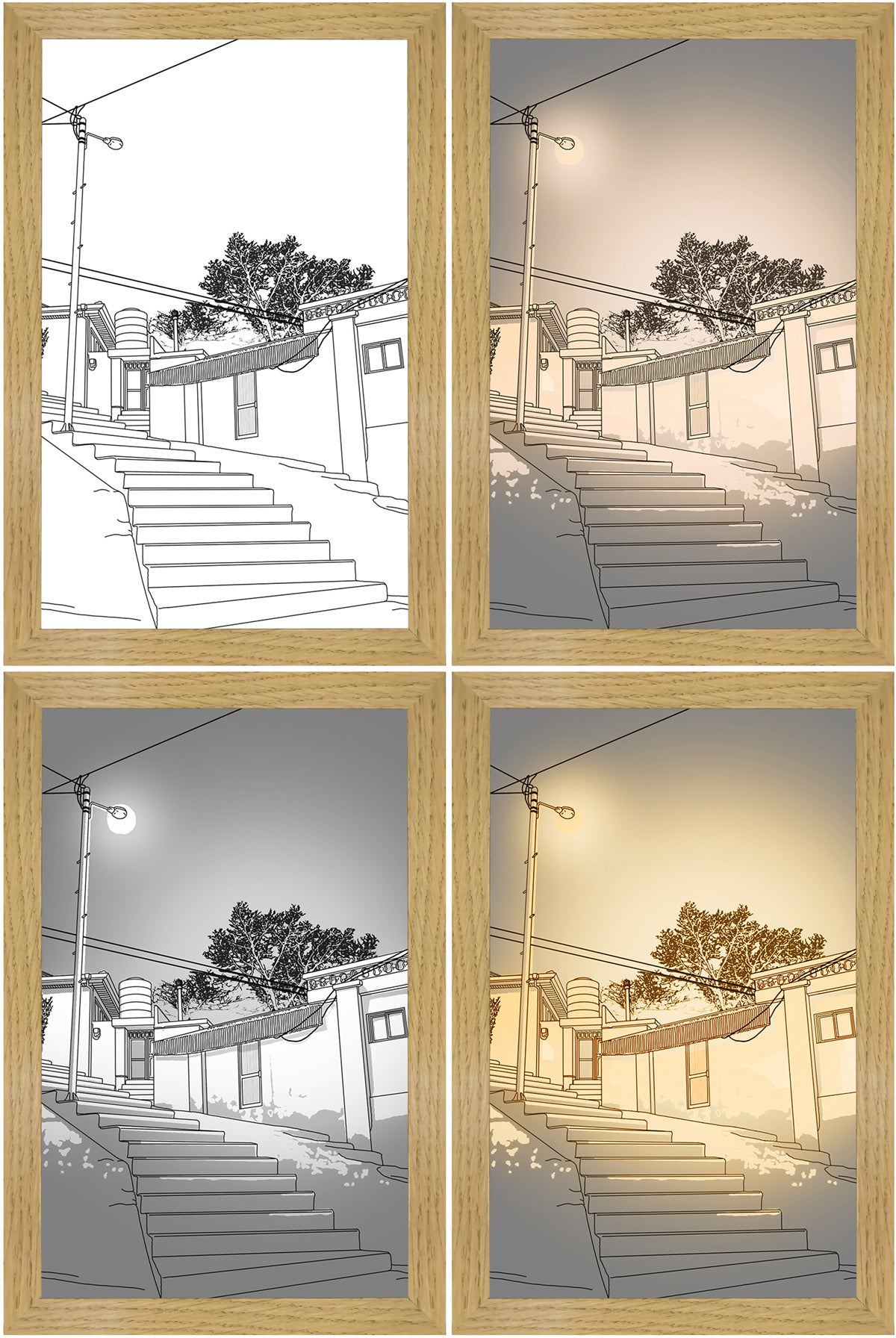 Illuminated Picture LED Decorative Light Painting Bedside Picture Style Creative Modern Simulate Sunshine Drawing Night Light Gift - 𝓢𝓱𝓸𝓹𝓵𝓮𝓬𝔂