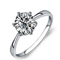 Plated 925 Silver Six-Prong Zirconia Ring High-Diamond Wedding Couple Accessories Engagement Ring - 𝓢𝓱𝓸𝓹𝓵𝓮𝓬𝔂