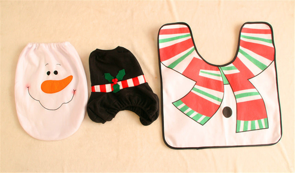 Merry Christmas Bathroom Curtain Santa Claus Toilet Seat Christmas Decorations - 𝓢𝓱𝓸𝓹𝓵𝓮𝓬𝔂