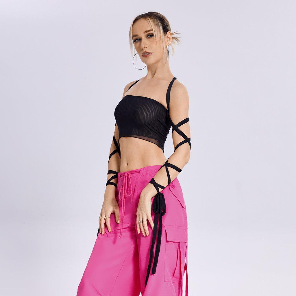 2023 New Style Womens Elastic Cross Arm Solid Color Straps Tank Top Casual Summer Ladies Slim Top - 𝓢𝓱𝓸𝓹𝓵𝓮𝓬𝔂