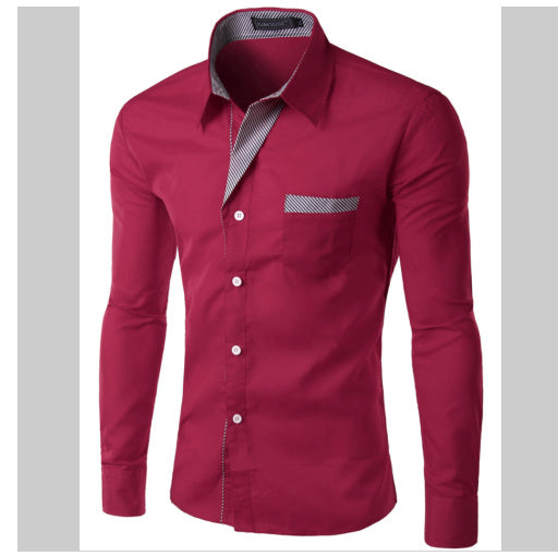 European And American Simple Men's Long Sleeve Shirt - 𝓢𝓱𝓸𝓹𝓵𝓮𝓬𝔂