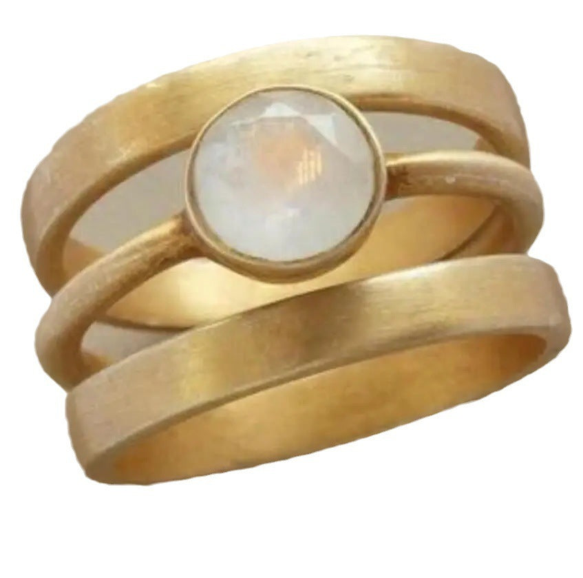 Asian Gold Hollow Women's Multi-layer Forefinger Ring
