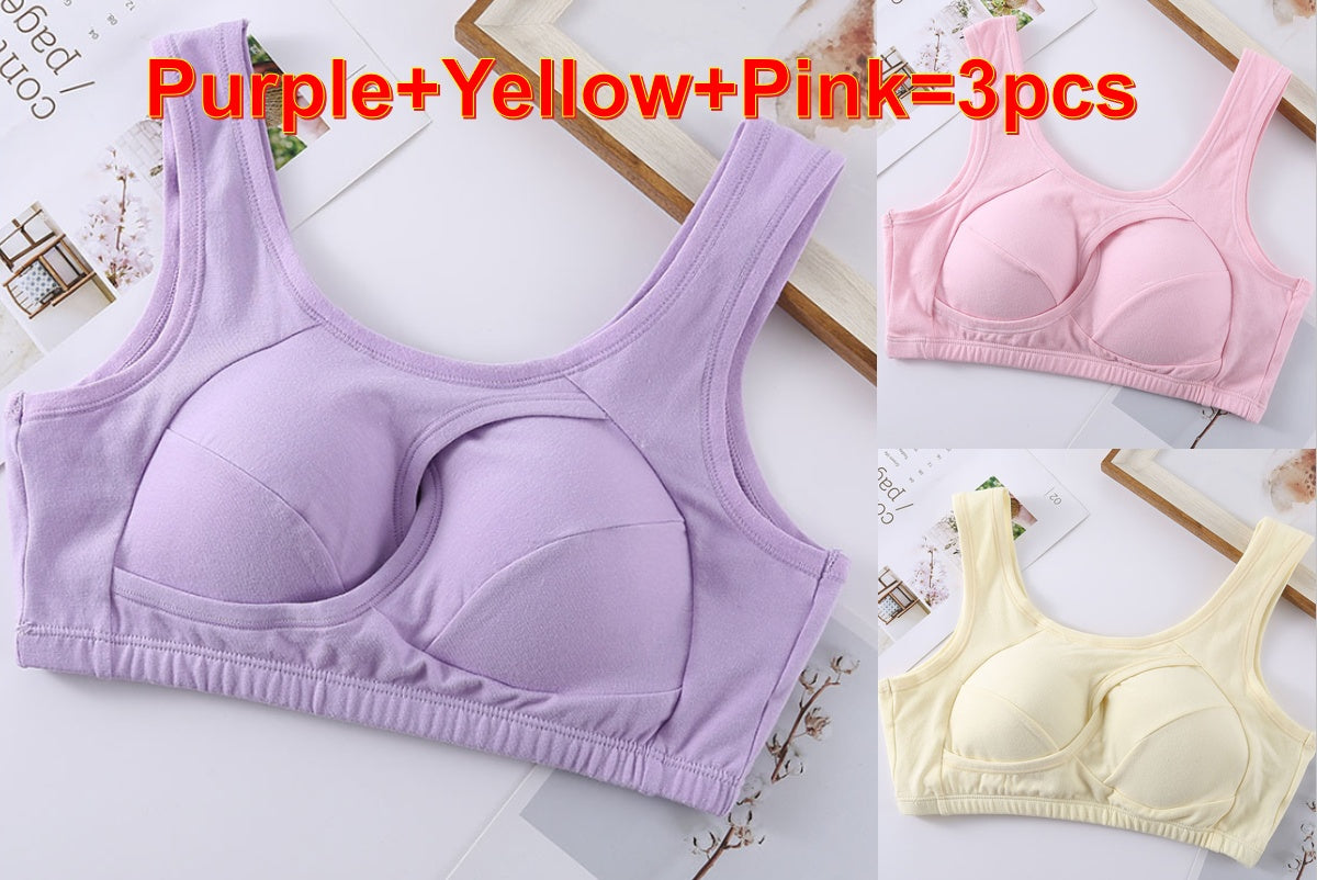 Plus Size Women Bra Ladies Cotton Quake-Proof Underwear Sleep Tops No Buckles Non Wire Lingerie With Removable Padded - 𝓢𝓱𝓸𝓹𝓵𝓮𝓬𝔂