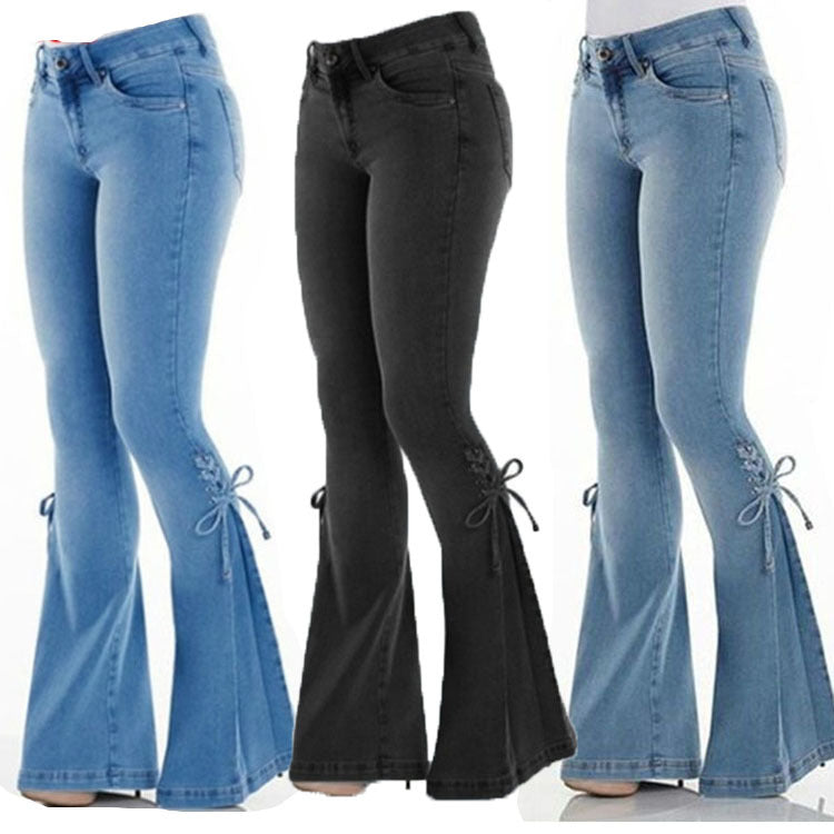 Ladies jeans mid-waisted denim trousers stretch jeans - 𝓢𝓱𝓸𝓹𝓵𝓮𝓬𝔂