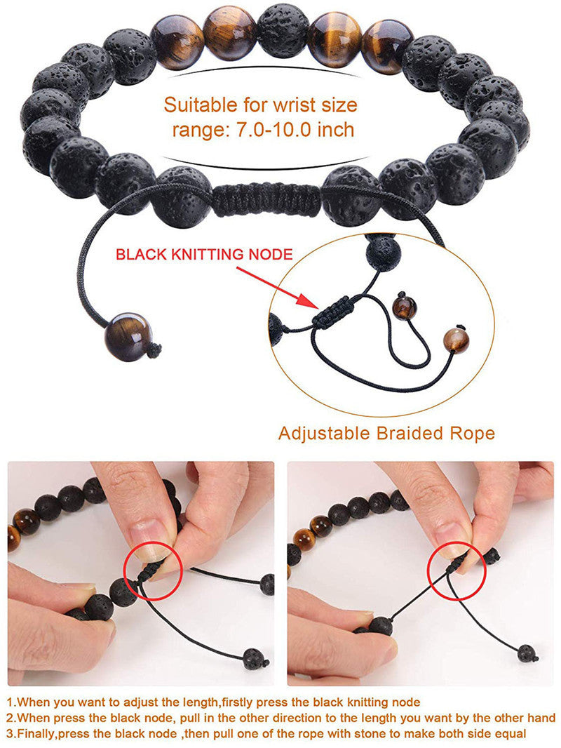 Tiger Eye Couple Bracelets Matte Black Agate Beads Bracelet - 𝓢𝓱𝓸𝓹𝓵𝓮𝓬𝔂