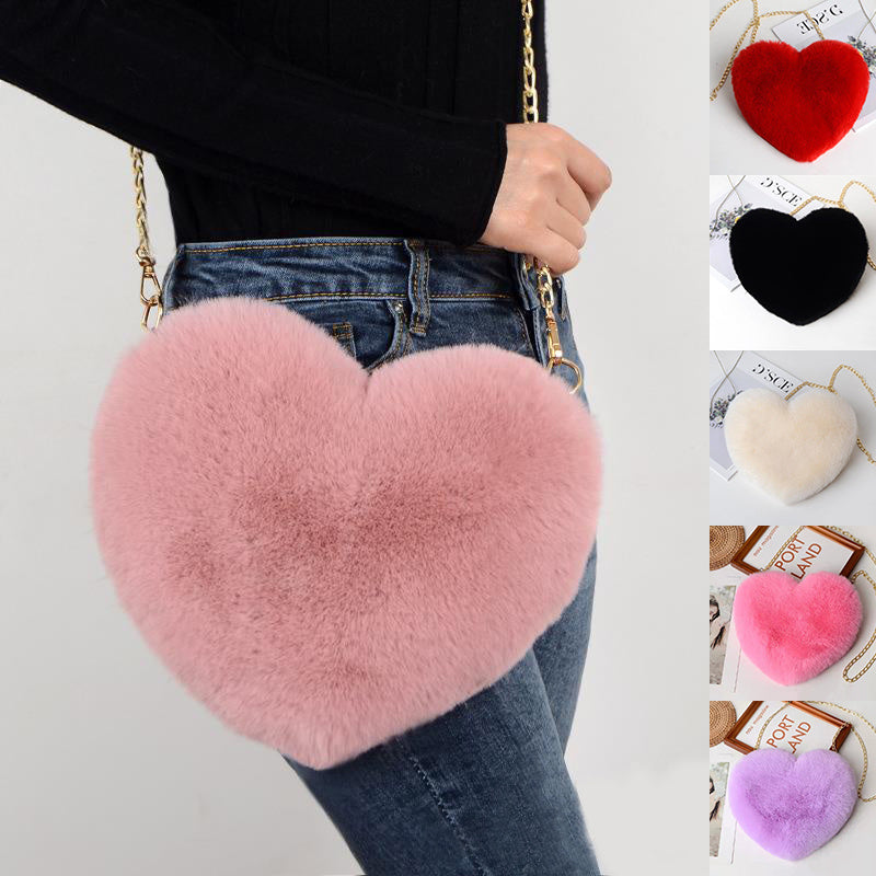Love Bags For Women Plush Chain Shoulder Bags Valentine's Day Party Bag - 𝓢𝓱𝓸𝓹𝓵𝓮𝓬𝔂