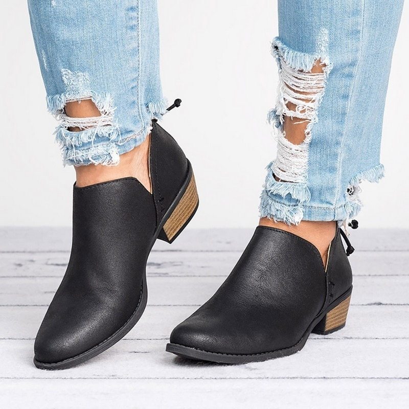 Autumn Women Shoes Retro High Heel Ankle Boots - 𝓢𝓱𝓸𝓹𝓵𝓮𝓬𝔂