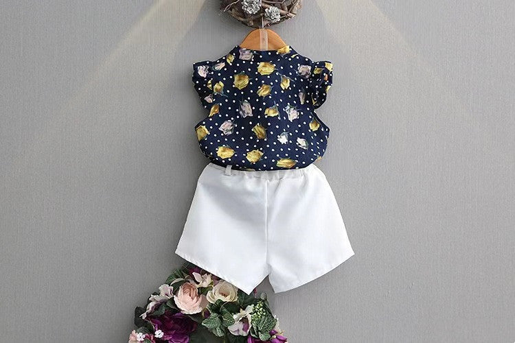 Girls Chiffon Sleeveless Flower Printed Two-piece Suit - 𝓢𝓱𝓸𝓹𝓵𝓮𝓬𝔂