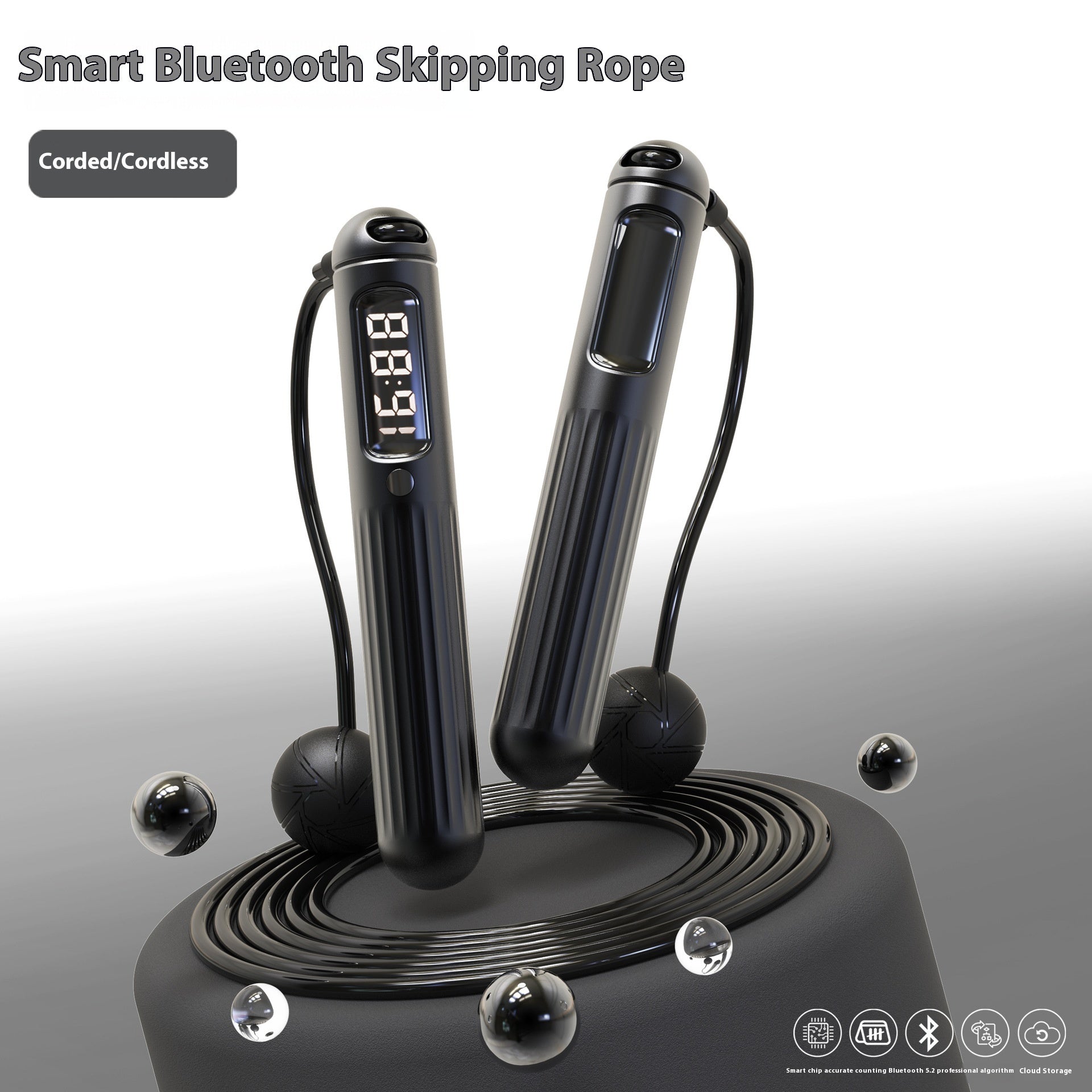 Smart Bluetooth Skipping Rope With CounterFitness Weight Bearing Ball