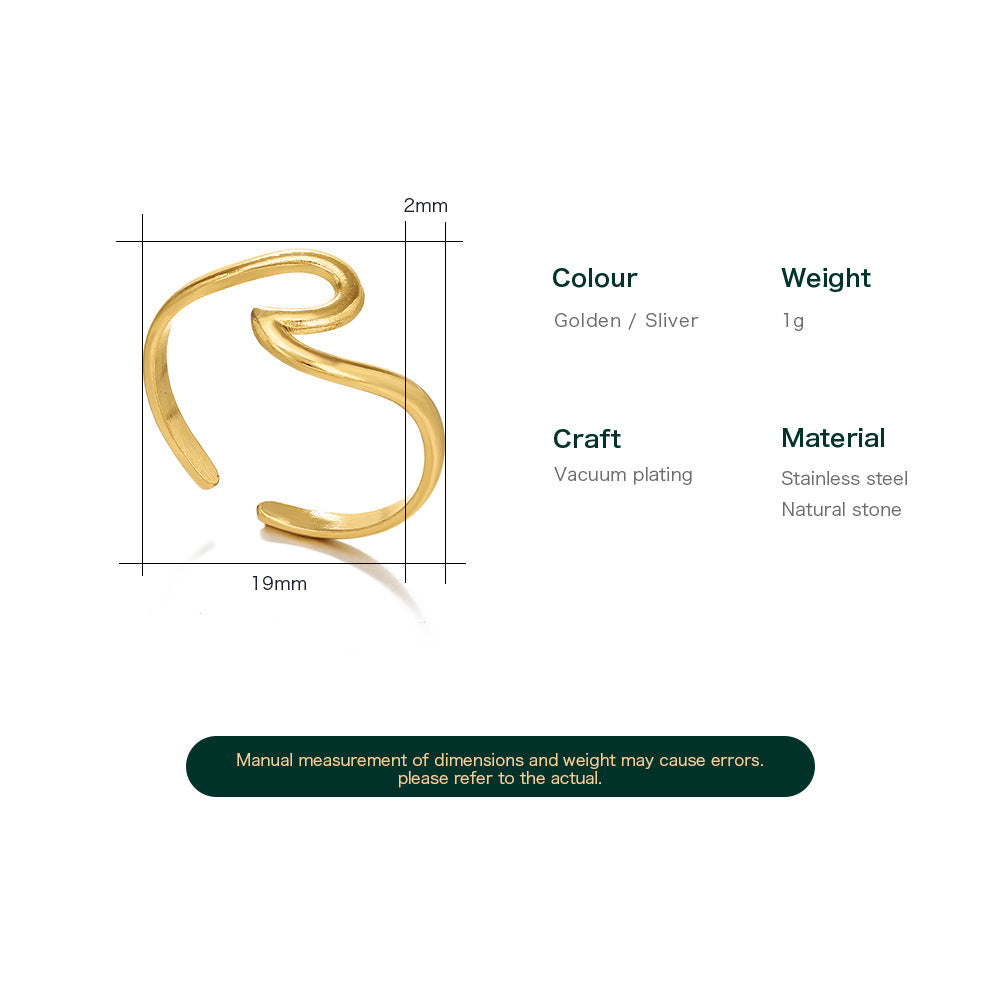 A Niche Design 304 Stainless Steel Hydraulic Ring For Women