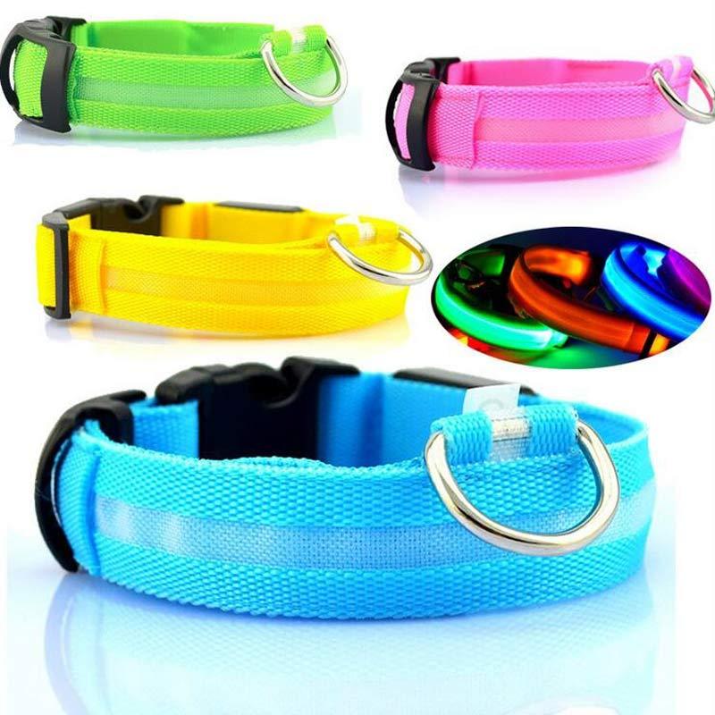 Nylon LED Pet Dog Luminous Collar Night Safety Flashing Glow in Dark Dog Cat Leash Adjustable Pet Supplies - 𝓢𝓱𝓸𝓹𝓵𝓮𝓬𝔂