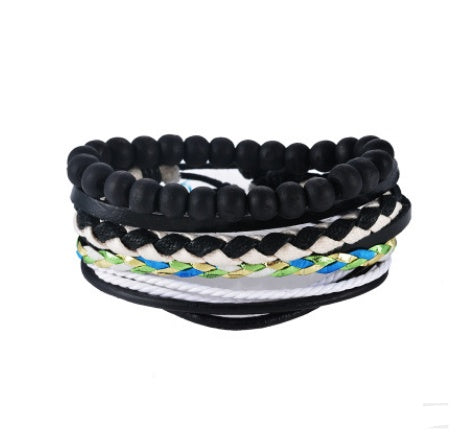 Leather Bracelet Men Multilayer Bead Bracelet Punk Wrap Bracelets for Women Vintage punk Men Jewelry - 𝓢𝓱𝓸𝓹𝓵𝓮𝓬𝔂