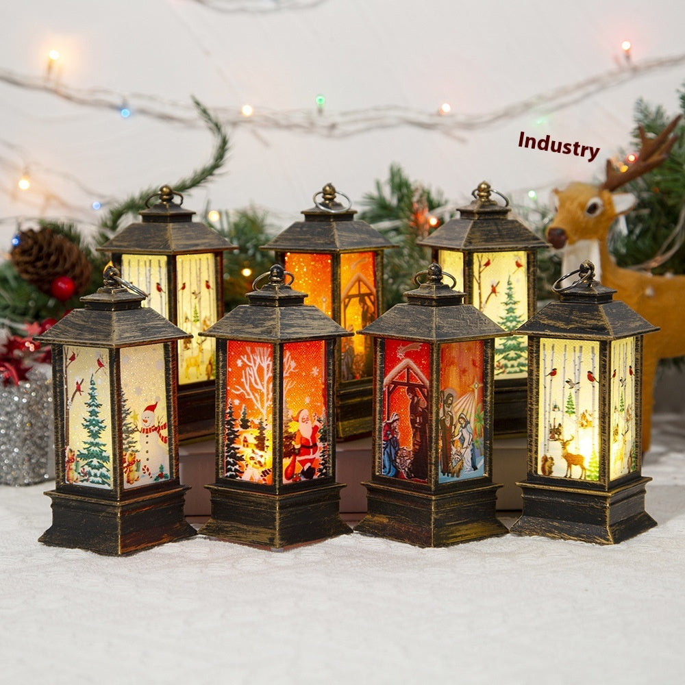Christmas Portable Oil Lamp Santa Claus LED Night Lights Battery Powered Indoor Outdoor Hanging Lanterns Festive Party Decoration - 𝓢𝓱𝓸𝓹𝓵𝓮𝓬𝔂